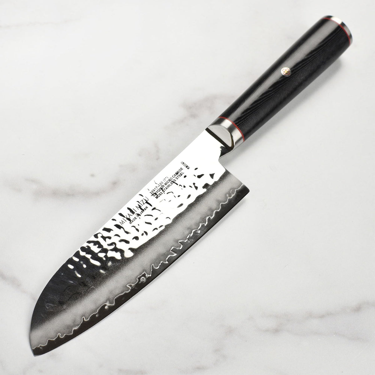 Mizu SG2 7" Santoku Knife by MIYABI – 7", Premium SG2 Micro-Carbide Powder Stainless Steel, Black & Stainless Steel, Model 1012484