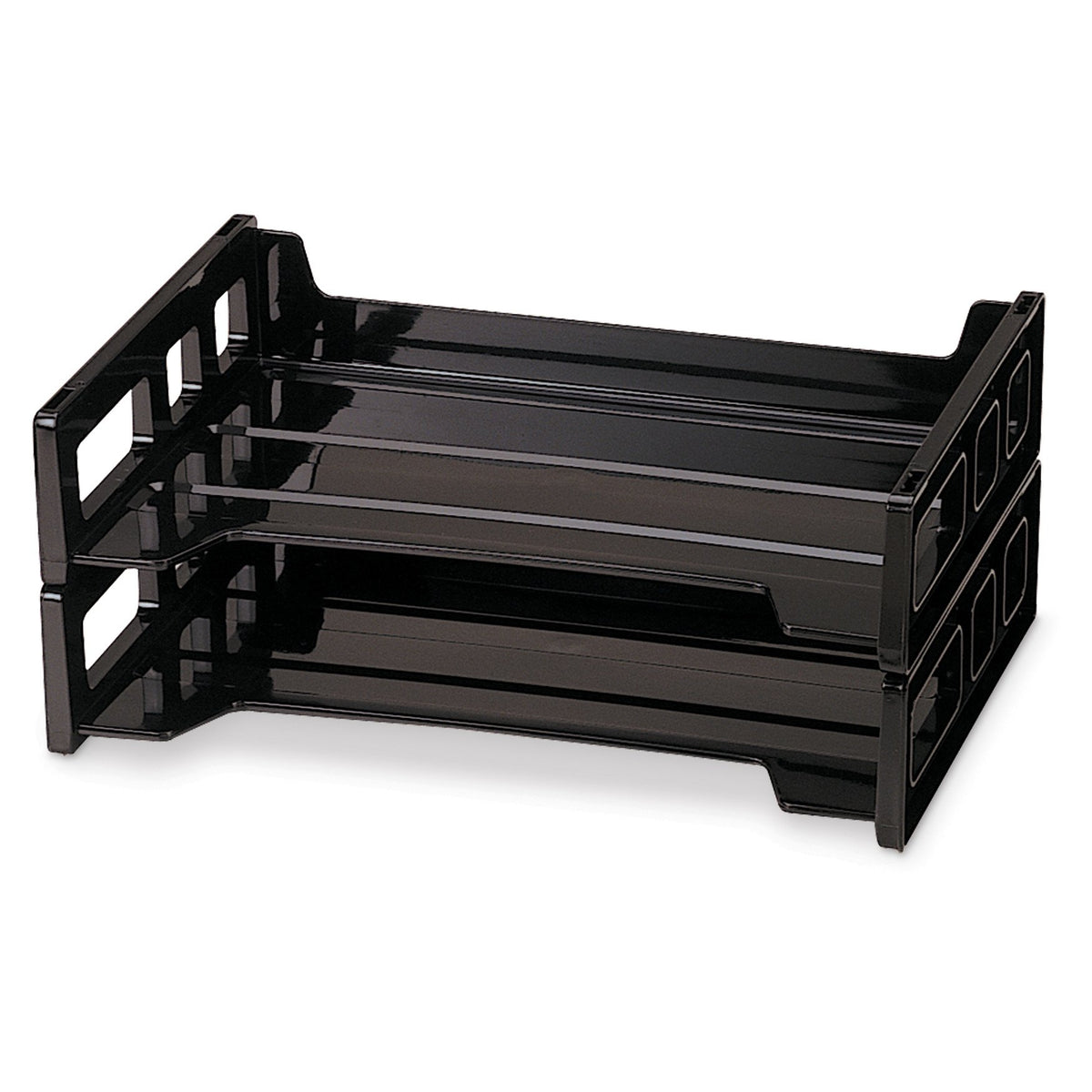 Recycled Drawer with Two Letter Trays by Officemate – Black, Model 26094