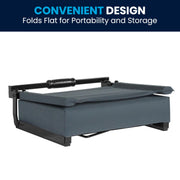 Grandstand Portable Stadium Seats for Bleachers or Benches by Flash Furniture – Set of 2, Textile, Dark Blue, Model 2-XU-STA-DKBL-GG