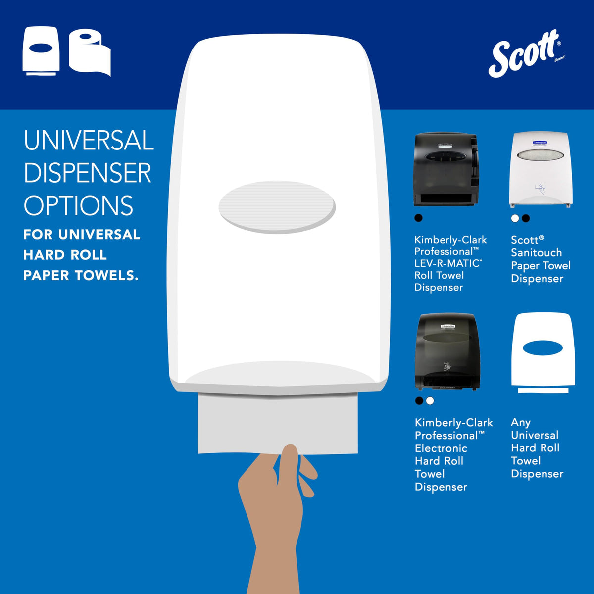 Scott Professional 6 Rolls × 950'/Roll - Essential / White / Scott Hard Roll Towel Paper Towels