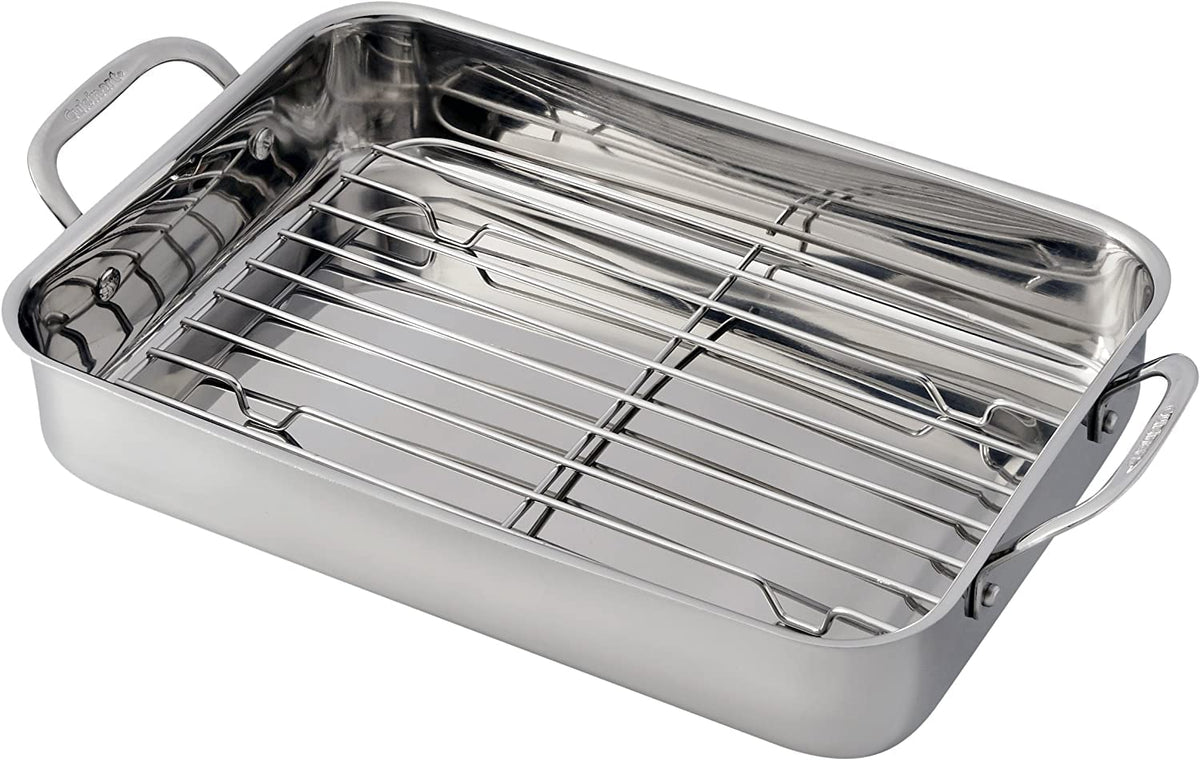 Cuisinart Chef's Classic Lasagna Pan with Roasting Rack, 14 Inch, Stainless Steel
