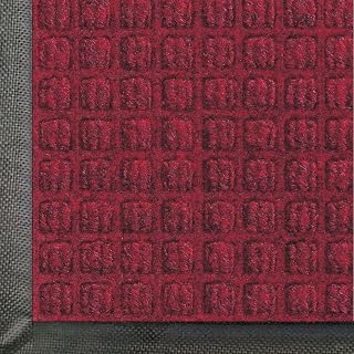 WaterHog Commercial-Grade Entrance Mat, Indoor/Outdoor Floor Mat 5' Length x 3' Width, Red/Black by M+A Matting