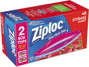 Ziploc Pink / 48 Count (Pack of 12) / 32.0 fluid_ounces Food Storage Bags