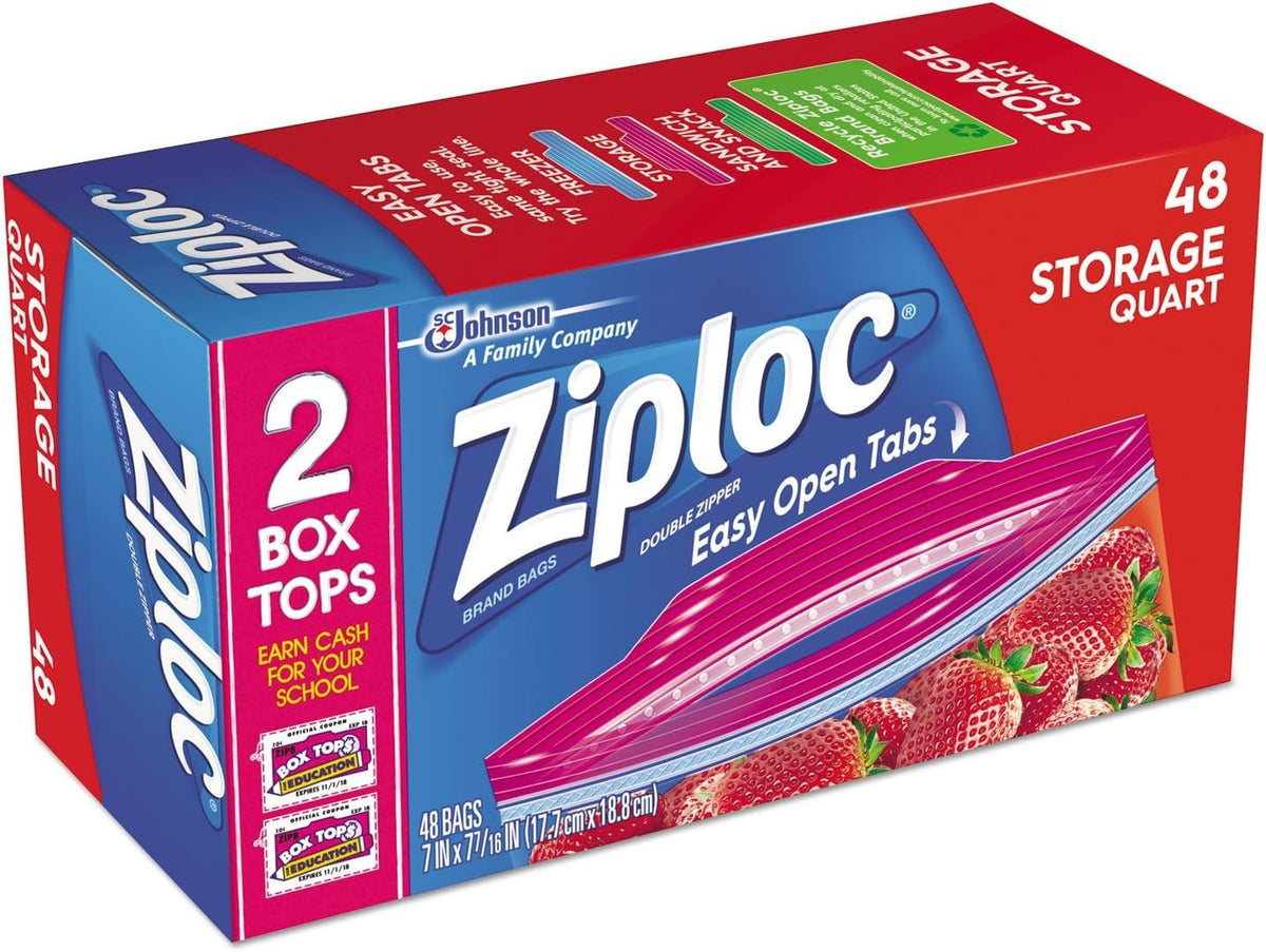 Ziploc Pink / 48 Count (Pack of 12) / 32.0 fluid_ounces Food Storage Bags