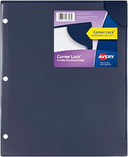 Avery Corner Lock Binder Pocket for 3 Ring Binders, Navy Blue with Clear Front, for 8.5" x 11" Documents, Acid-Free and Archival-Safe, 1 Binder Folder (47838)
