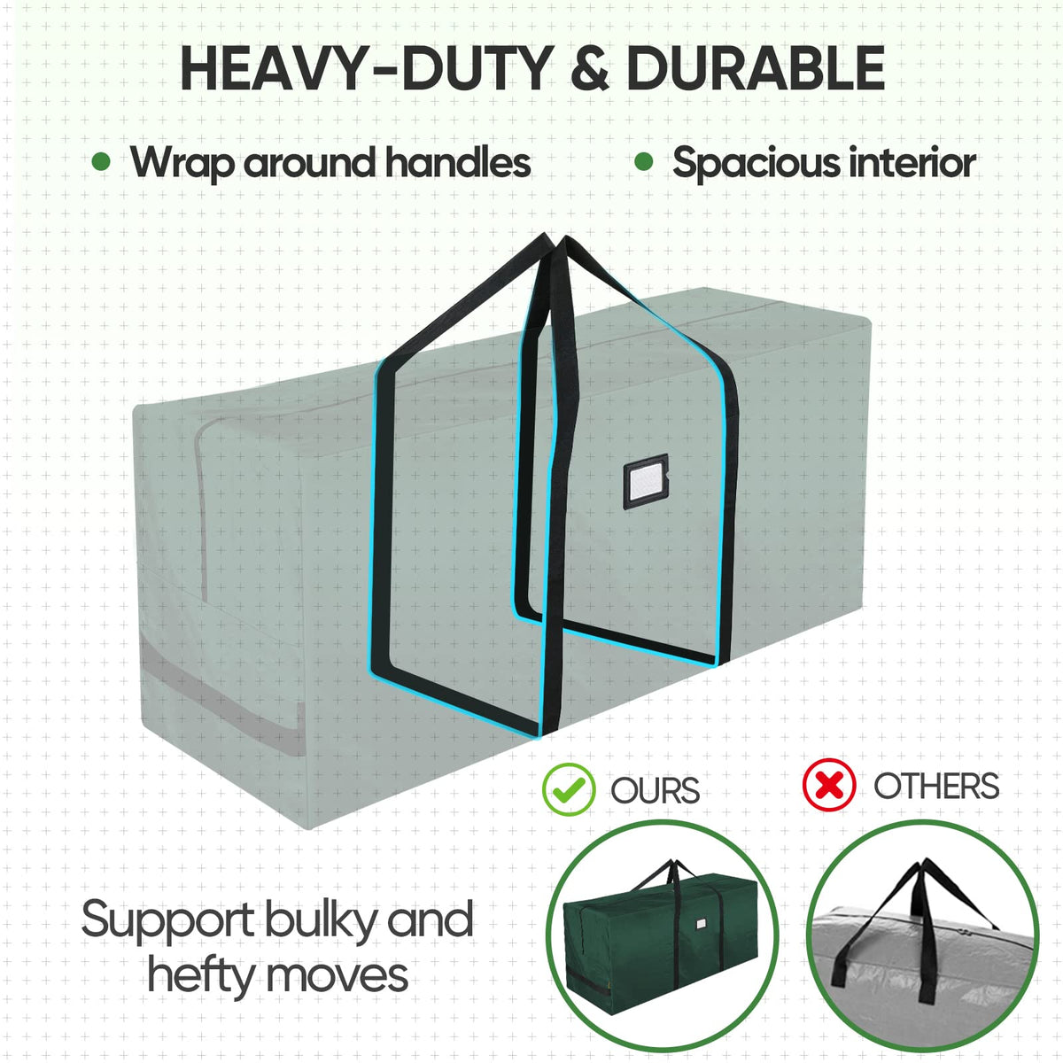 Baleine Artificial Tree Storage Bag, 9 ft Capacity, Green