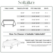 Softalker Gingham Tablecloth with Fringe, Orange Plaid, 55 x 84 Inch