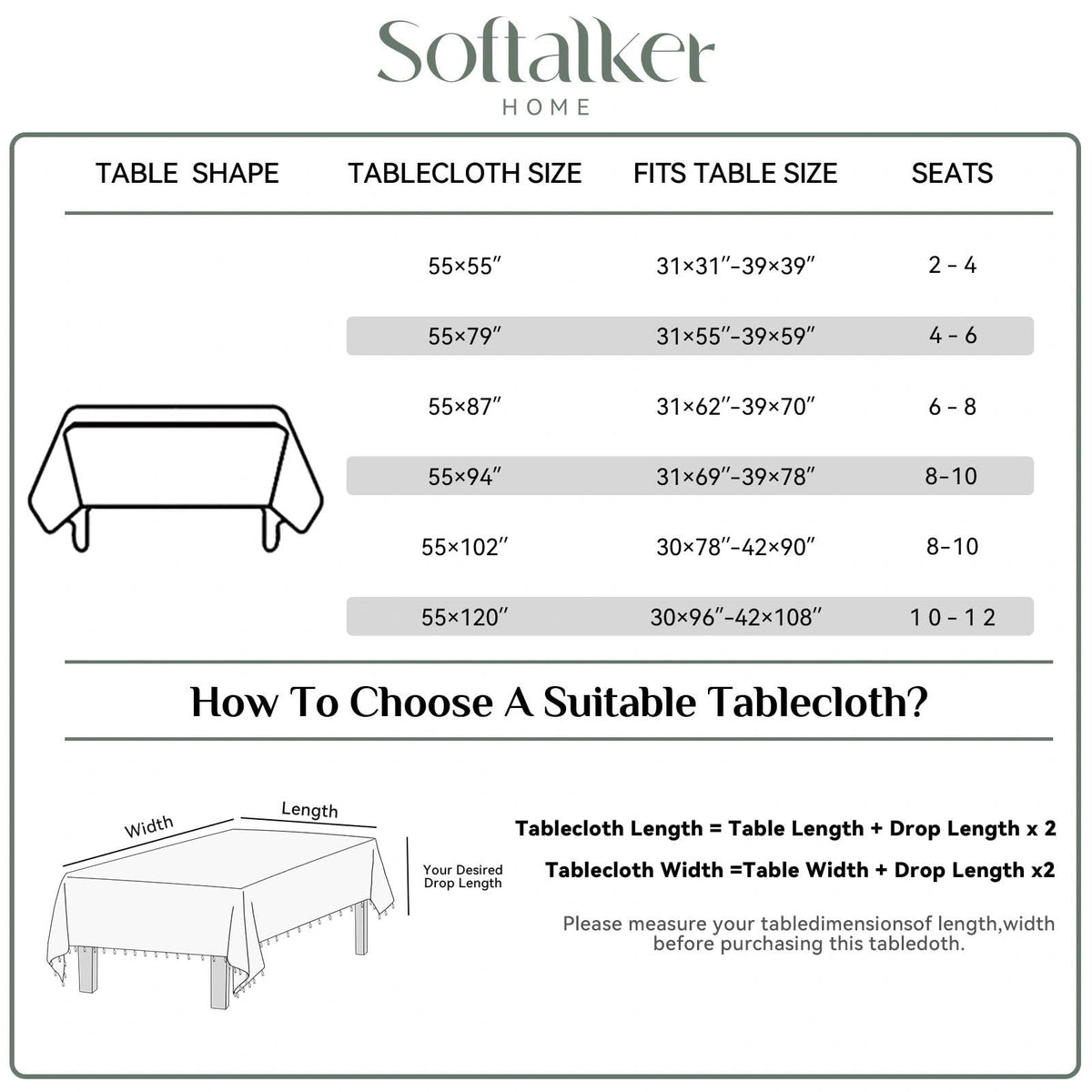 Softalker Gingham Tablecloth with Fringe, Orange Plaid, 55 x 84 Inch