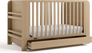 Graco Read-with-Me 4-in-1 Convertible Crib with Drawer, Driftwood