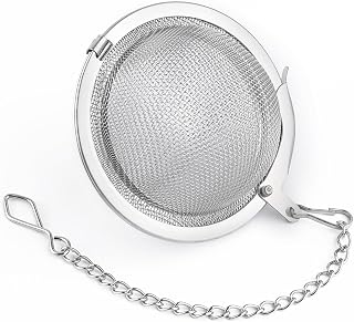 CAC Foodservice TEAB-2 Tea Ball Infuser SS W/Hooked Chain 2"