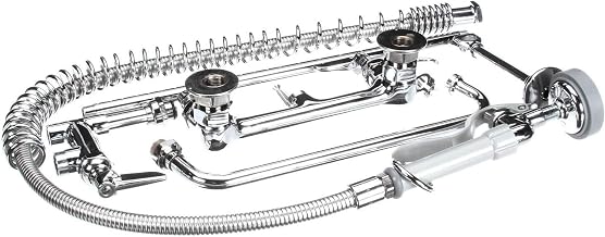 T&S Brass B-0133-ADF12-B Easy Install Pre-Rinse Spring Action Wall Mount with 8" Centers and 12" Add-On Faucet Wall Bracket