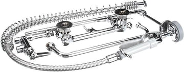 T&S Brass B-0133-ADF12-B Easy Install Pre-Rinse Spring Action Wall Mount with 8" Centers and 12" Add-On Faucet Wall Bracket