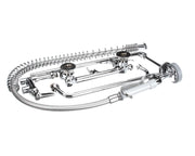 Easy Install Pre-Rinse Spring Action Wall Mount with 8" Centers and 12" Add-On Faucet Wall Bracket by T&S Brass – 27.75"L x 12.25"W x 38.56"H, Brass, Chrome, Model B-0133-ADF12-B