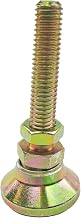 J.W. Winco Level-IT 6T2LIT Series LPST Carbon Steel Threaded Stud Type Leveling Mount, Yellow Zinc Plated Finish, Inch Size, 3/8-16 Thread Size, 2.00" Thread Length, 3750lbs Maximum Load Capacity
