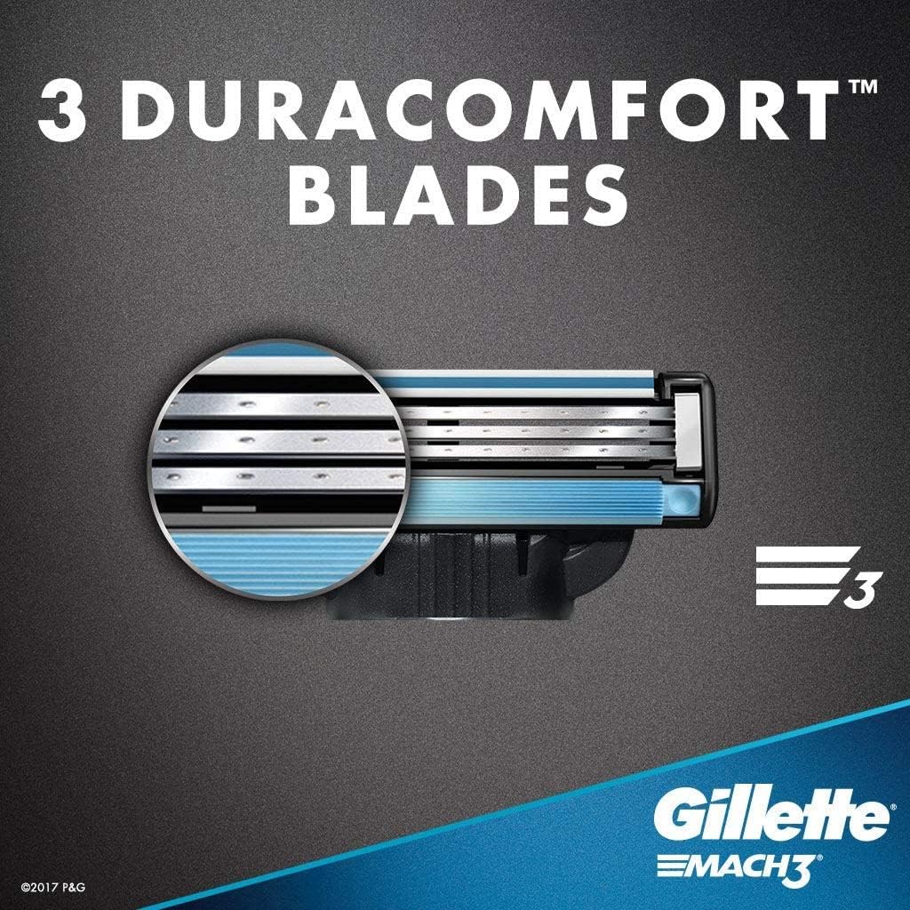 Mach3 Blade - Pack of by Gillette – 1 Count (Pack of 8), Metal, Multicoloured, Pack of 8, Model GLL00030