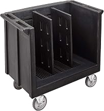 Cambro TDC30110 Adjustable Dish/Tray Cart with 2 Dividers Black Case of 1