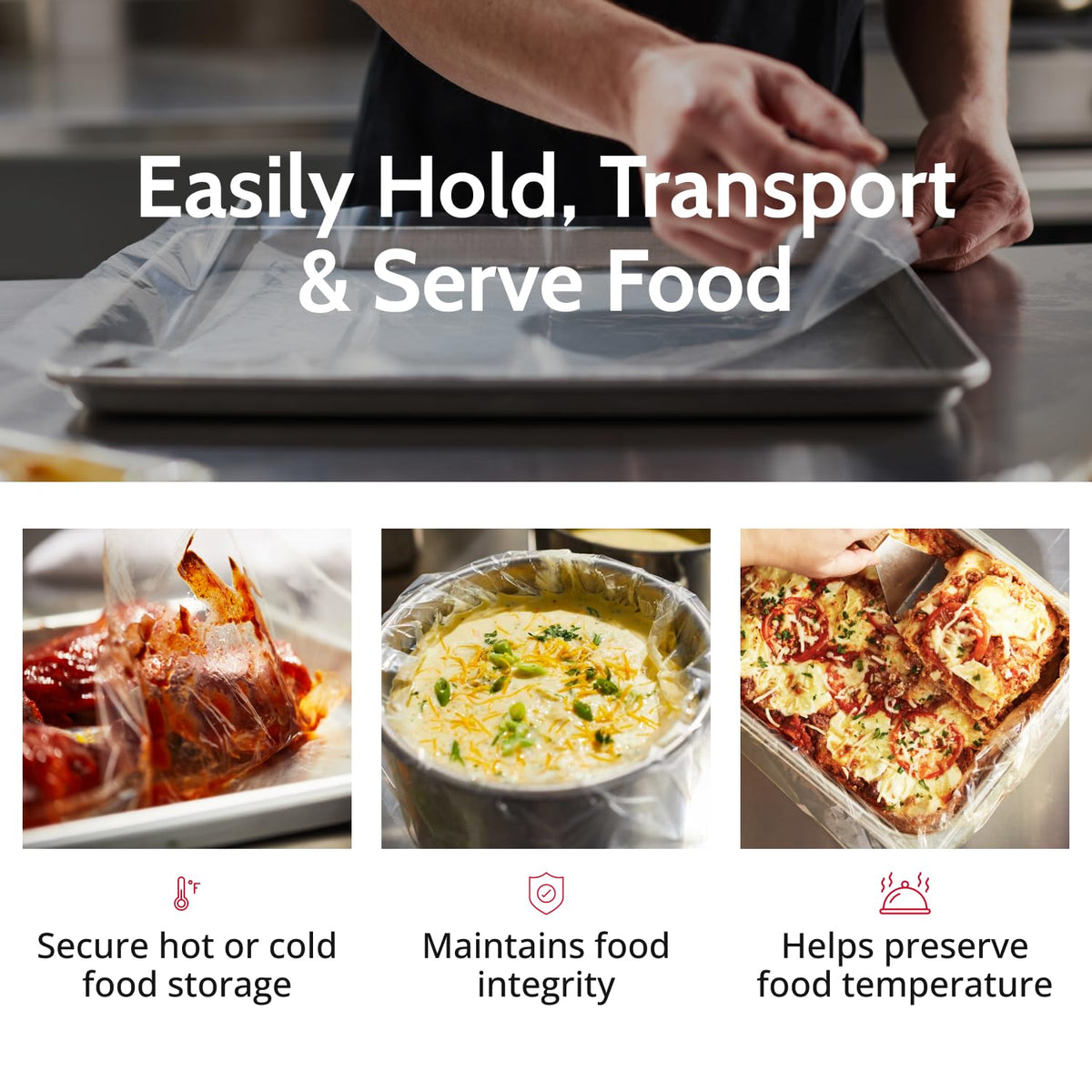 PanSaver Clear Round Pan Liners for Easy Clean Up - Disposable Buffet Pan Liners – Ovenable up to 400F (6 & 7 Quart Round Pan Liner - 15 x 15 IN)