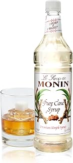 Monin Pure Cane Syrup for Drinks - 1 liter / 33.8 fl oz