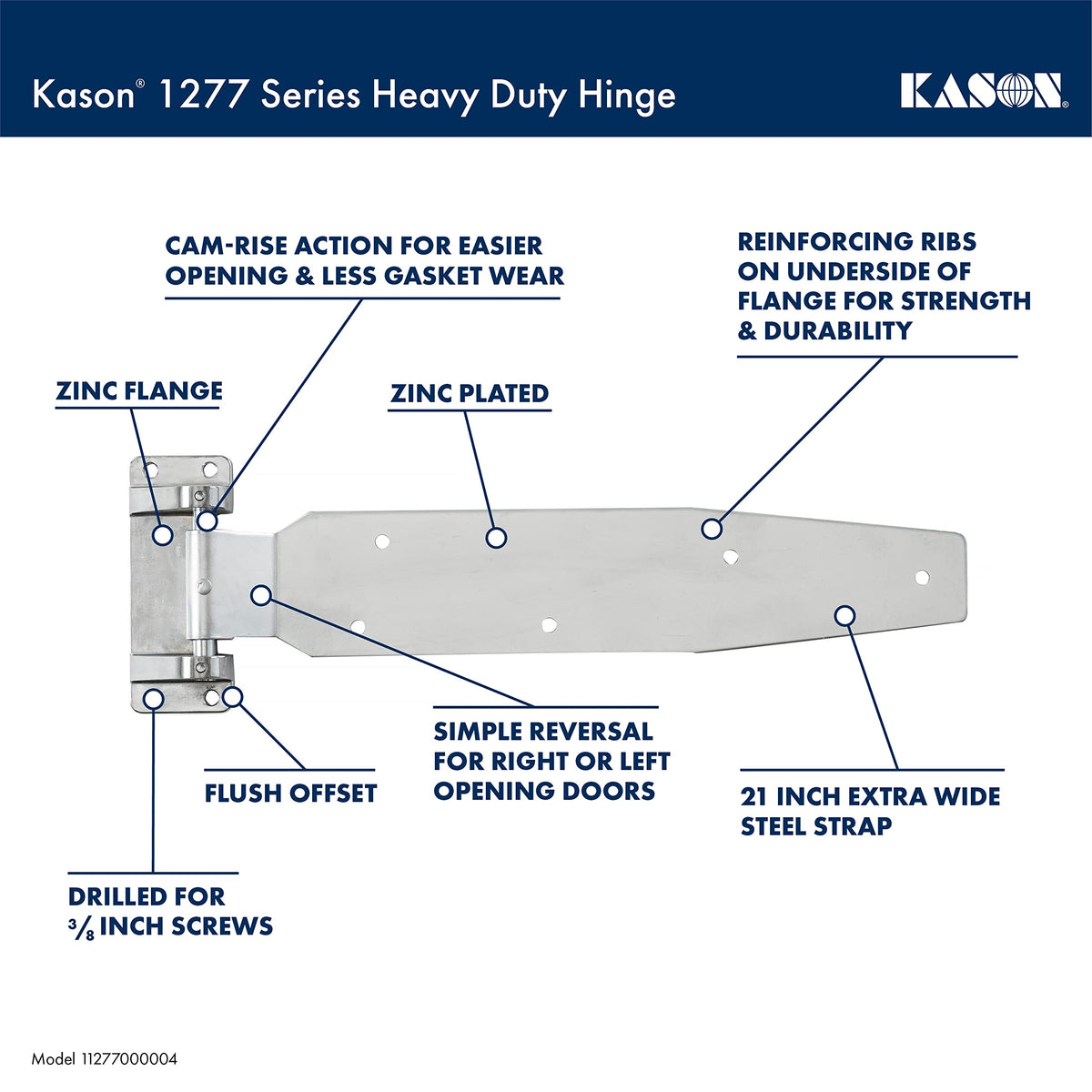1277 Series Heavy-Duty Hinge by Kason – steel, Model 11277000004