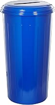 Witt Industries 10/1STDB Steel 20-Gallon Recycling Trash Can with Slotted Top, Legend "Paper Only, Recycle", Round, 30" Height, Dark Blue