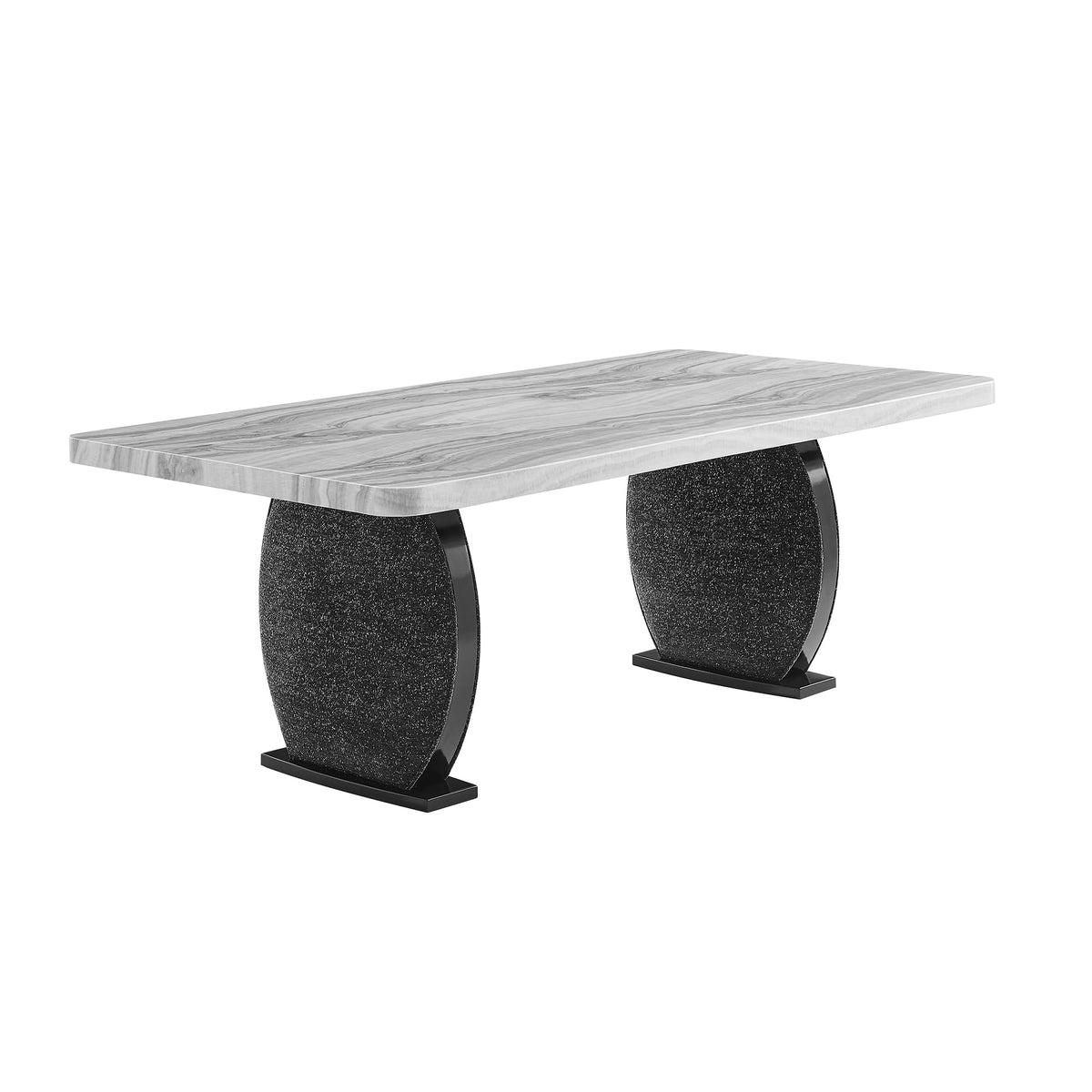 D2502 Dining Table by Global Furniture USA – Engineered Wood, White-black, Model AMZ-D2502DT