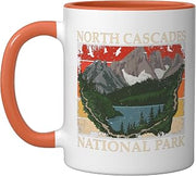 North Cascades National Park Scenic Adventure Ceramic Mug, Orange/White