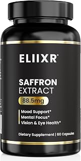 Eliixr Saffron Extract 88.5mg – Mood, Vision & Focus – 60 Capsules