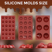 Fimary Silicone Semi Sphere Molds, 3 Pack 1 1.6 2.7 Inch, 6 15 24 Cups