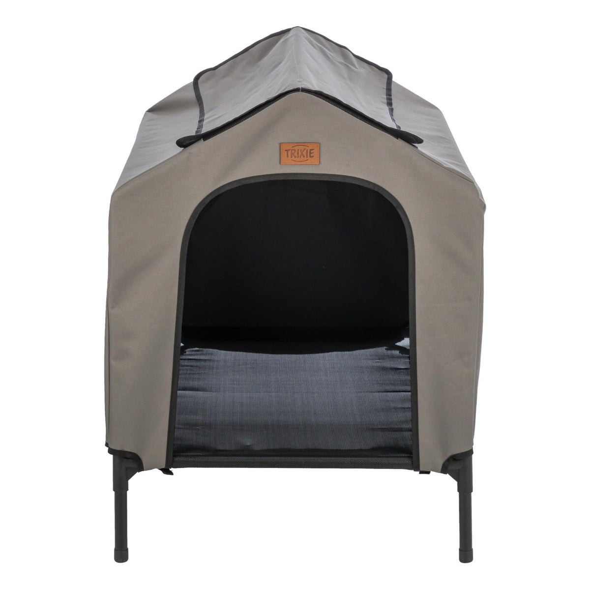 2-in-1 Dog House and Bed by TRIXIE – Medium, 600D Polyester Oxford, Gray, Model 28207