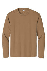 Long Sleeve PosiCharge Competitor Tee | Gym T-Shirt for Men & Women by SPORT-TEK – 3X-Large, Woodland Brown, Model 1453882