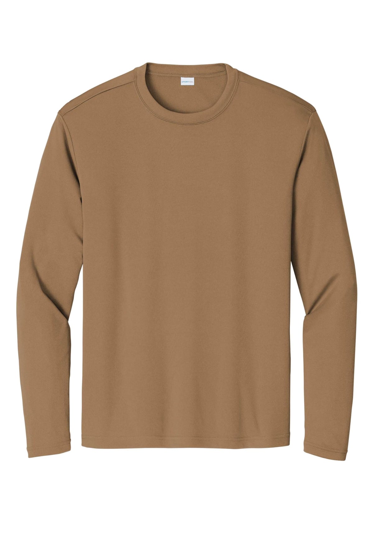 Long Sleeve PosiCharge Competitor Tee | Gym T-Shirt for Men & Women by SPORT-TEK – 3X-Large, Woodland Brown, Model 1453882
