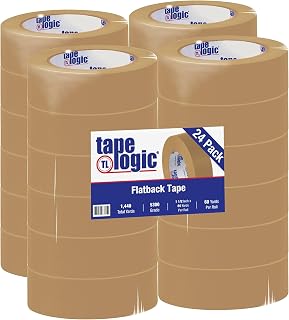 1 1/2" x 60 yds. Kraft Tape Logic #5300 Flatback Tape
