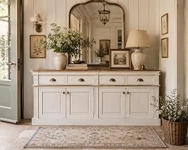 Crafters and Weavers Rustic-Modern Farmhouse Solid Wood Sideboard and Hutch