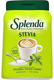 SPLENDA Stevia Zero Calorie Sweetener, Plant Based Sugar Substitute Granulated Powder, 19 oz Jar