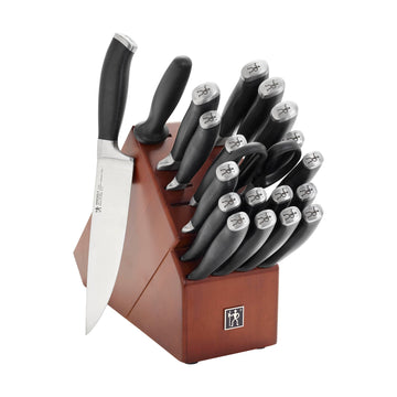 Elan 21-pc Knife Block Set by HENCKELS – 21-pc, Stainless Steel, Brown, Pack of 21, Model 19770-021
