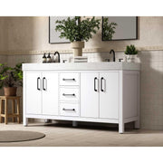 Elegant Kitchen and Bath 60" Double Bathroom Vanity in White by Elegant Lighting – unspecified, Wood, White, Model VF60660DWH