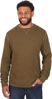 Coleman Long Sleeve Brushed Back Stretch Twill Double Knit Crewneck Shirt with Textured Fabric Detail