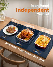 Chicwill Electric Warming Tray, 36 x 16 Inch Modular Design, Ink Blue