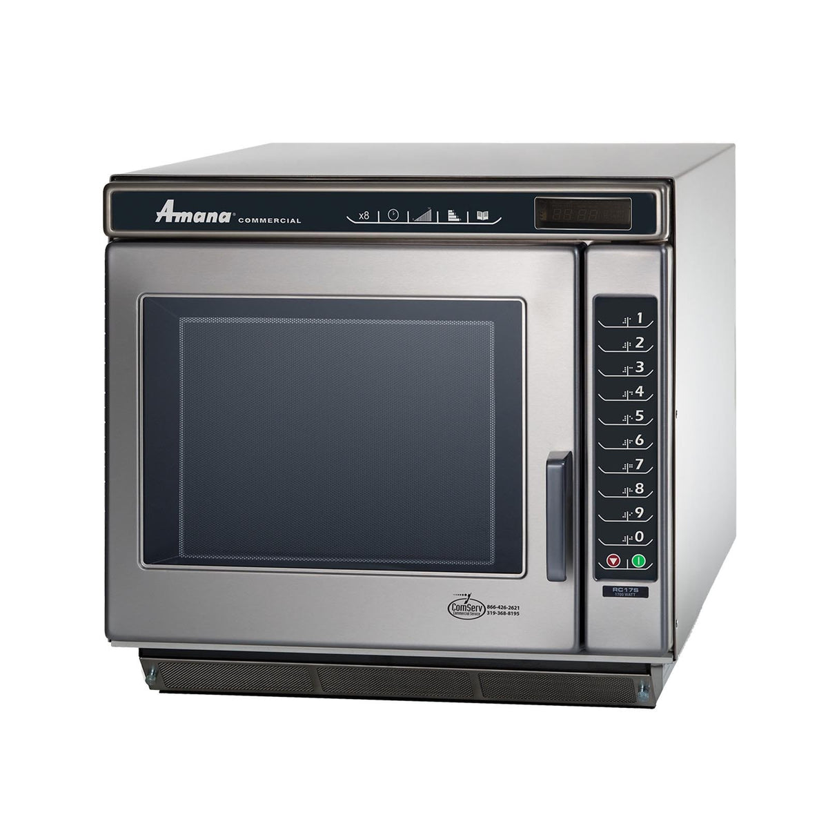 Commercial Microwave Oven by AMANA – 1.0 cubic_feet, Stainless Steel, Model RC17S2