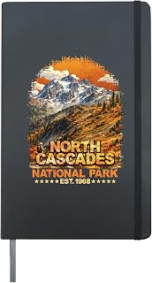 North Cascades National Park Hardcover Journal, Black