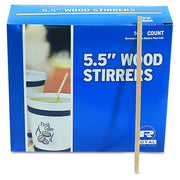 Royal Paper R810BX Wood Coffee Stirrers – 5 1/2" Long, Woodgrain (Box of 100)