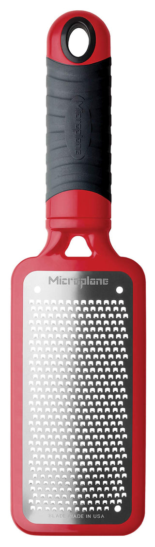 Home Series Hard Cheese Grater (Fine by Microplane – 1 Count (Pack of 1), Stainless Steel, Red, Model 44102E