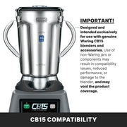 Waring SS Container | Blade and Lid / 1-Gallon / Silver Blender Replacement Parts
