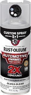 Rust-Oleum 2X Automotive Enamel 5-in-1 Spray Paint, Gloss Clear | Fast Dry, Adjustable Custom Spray Dial, Multi Surface (Metal, Wood, Plastic and More), Any Angle, Ultimate Coverage