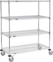 Nexel E-Z Adjust Wire Shelf Truck, 48x18x69, 1200 Pound Capacity with Brakes