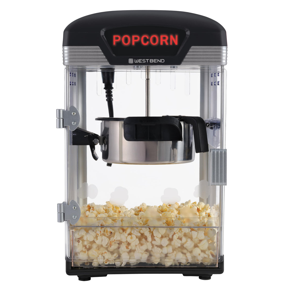 Theater Crazy Popcorn Machine by West Bend – 4 Qt., 4.0 quarts, Polycarbonate (PC), Black, Model PCWBTCBK13