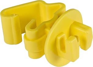 Zareba Standard T-Post Insulators for Electric Fence, 25-Pack | Snug-Fitting Design for 1-1/4 or 1.33 in Studded T-Posts, No Hardware Required, Yellow Wrap-Around Style, ITY-Z