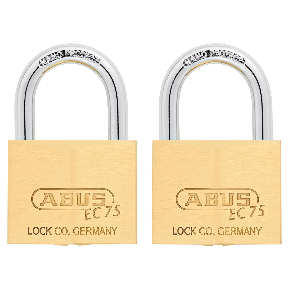 ABUS 2 Pack Keyed Alike / Gold / 2 Keyed Padlocks