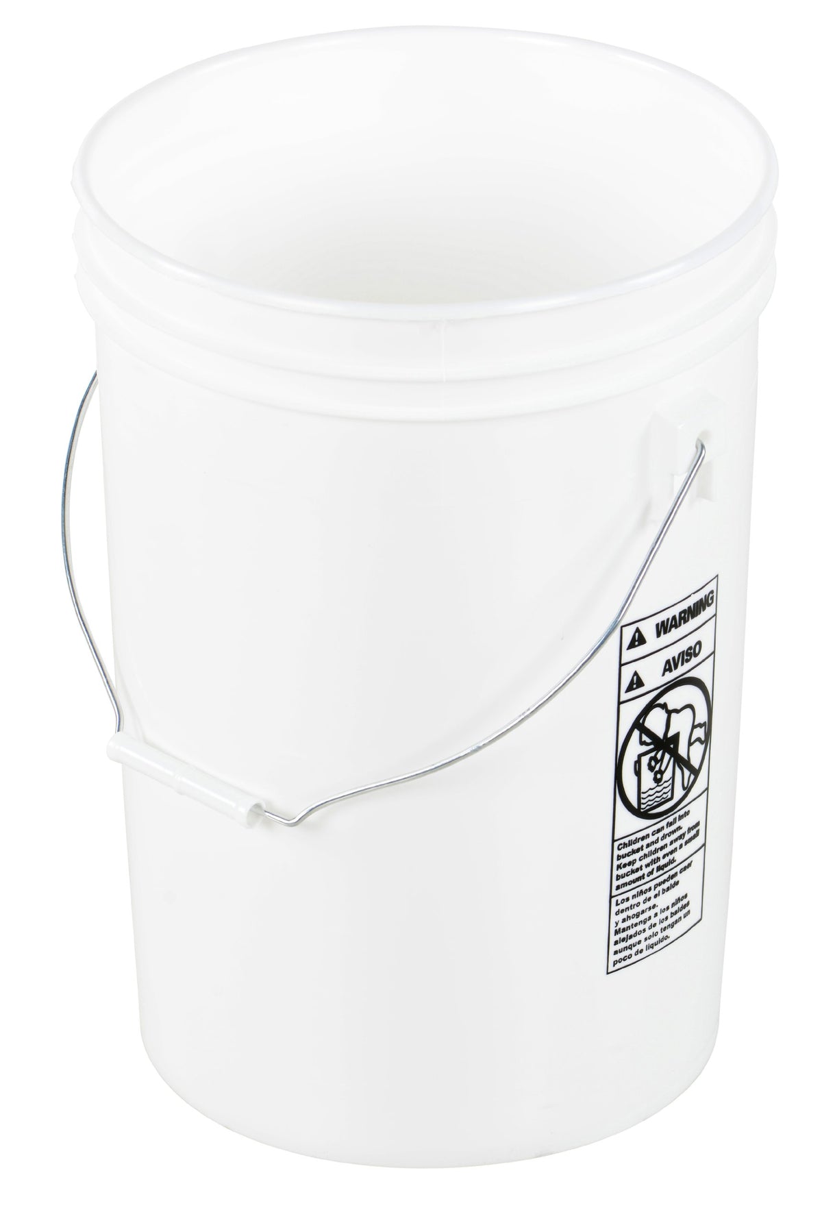 6G Open Head Pail Stl Hndl White by Vestil – One Size, Blend, Multicolor, Model PAIL-6-PWS