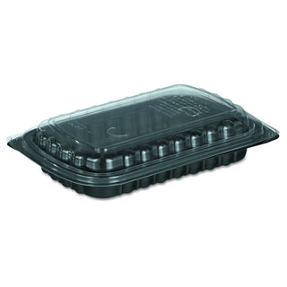 Pactiv 0CNC10700DZY ClearView MealMaster Rib Containers, Clear/Black, 10 x 7 x 2 (Case of 90)